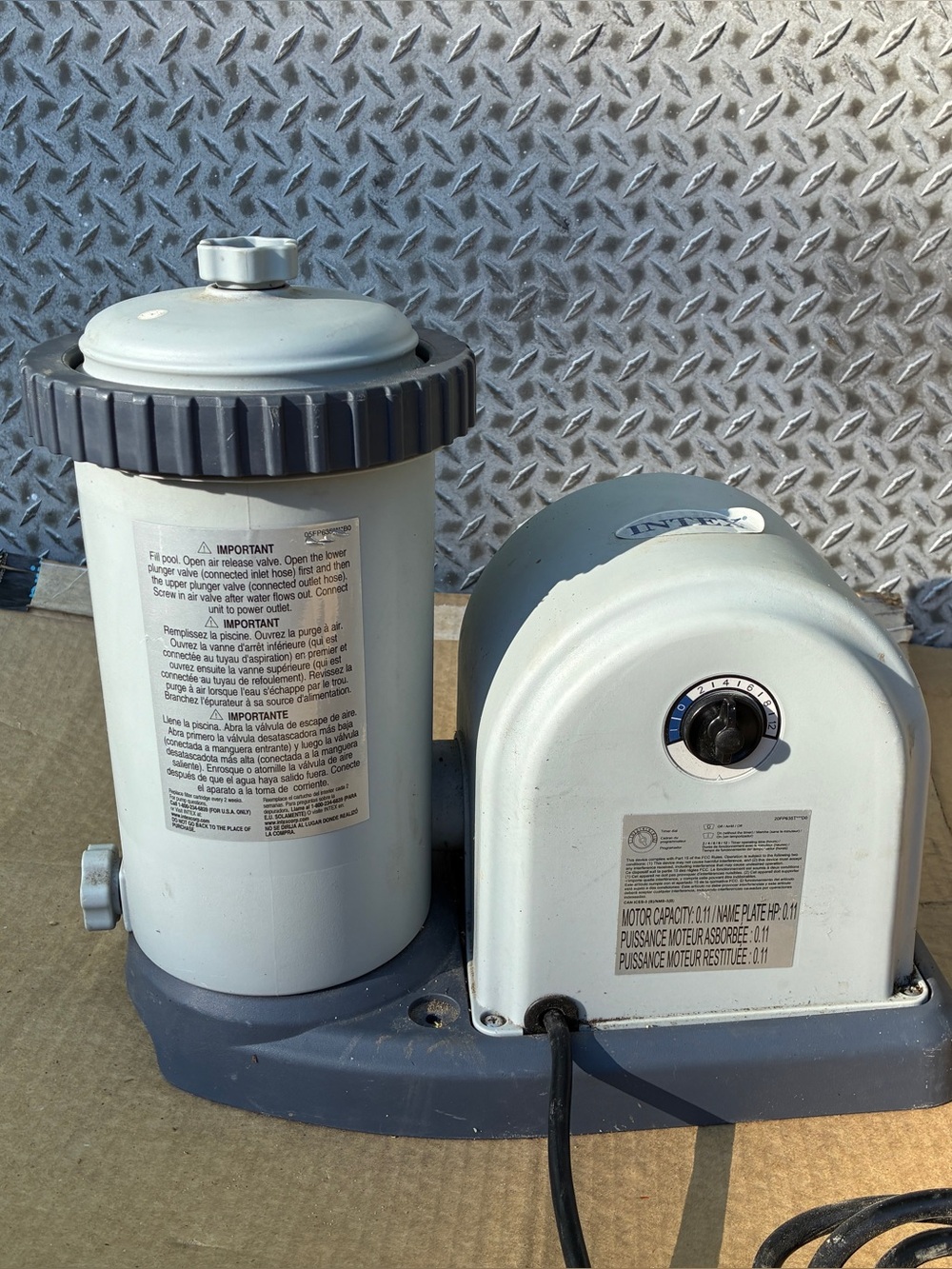 Intex Krystal Clear 1500 GPH Cartridge-Style Pool Filter Pump Swimming Pool 635T
